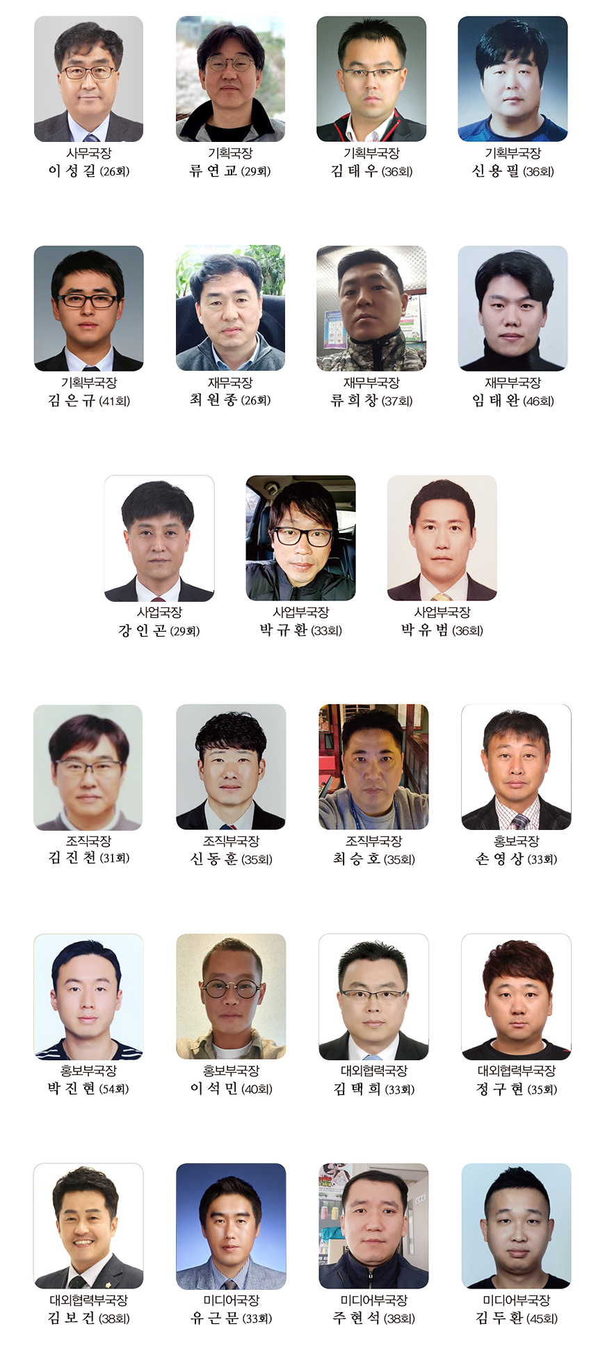 성수고등학교 총동창회 집행부
